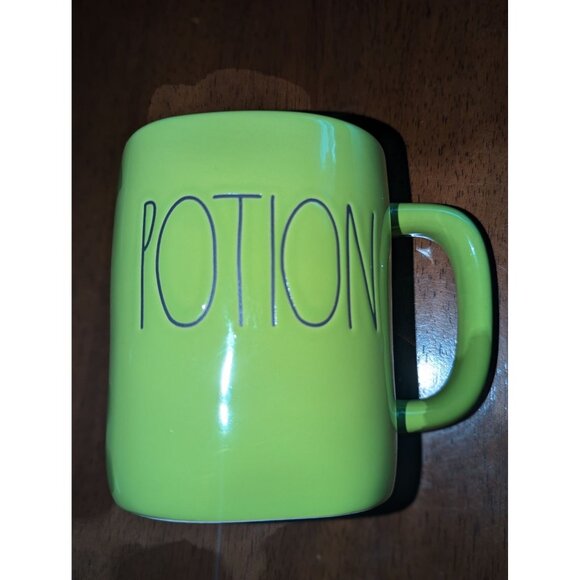 Rae Dunn Artisan Collection Green Ceramic Mug With "Potion" Text - Picture 1 of 4